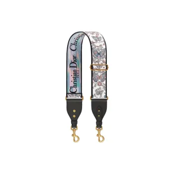 DIOR Cotton Bag Strap Women's White Multicolor