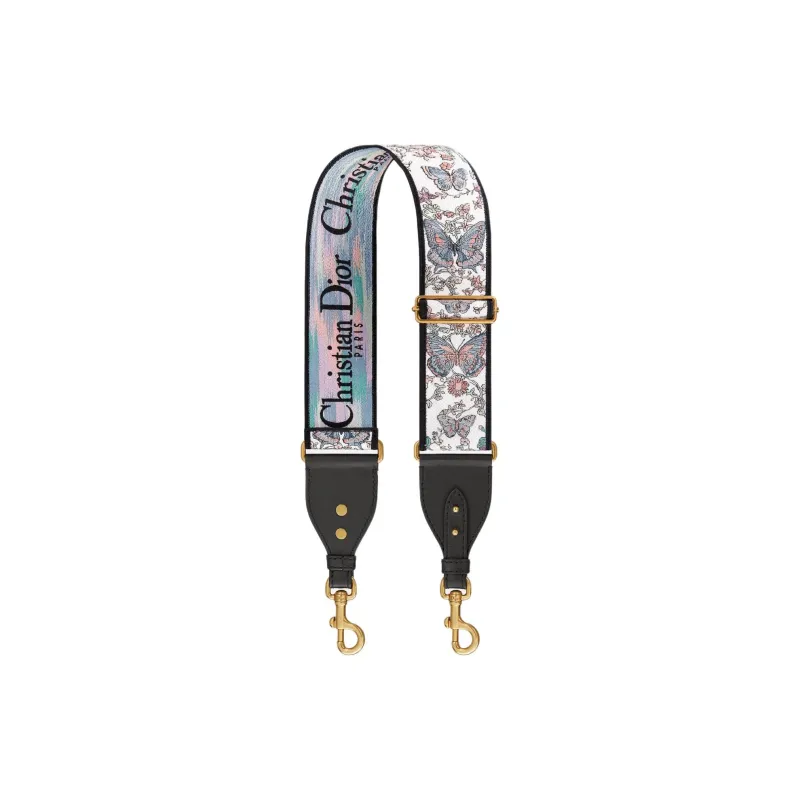 DIOR Cotton Bag Strap Women's White Multicolor-0