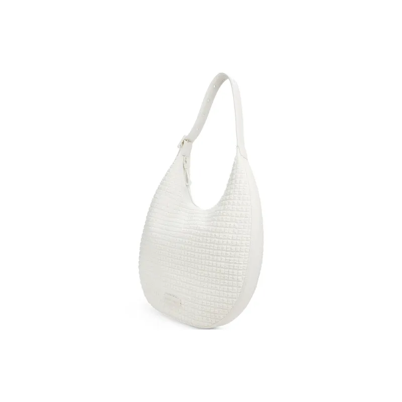 CHARLES&KEITH PU, Textile Mixture Shoulder Bag Tubas Women's Frosted White/Zesty Green-2