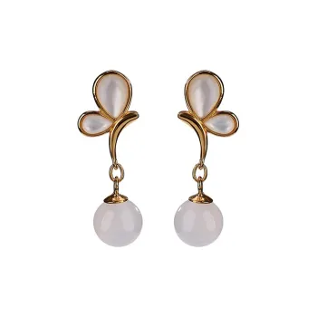 Royal Heaven's Choice Hetian Jade Earrings White Jade Unisex