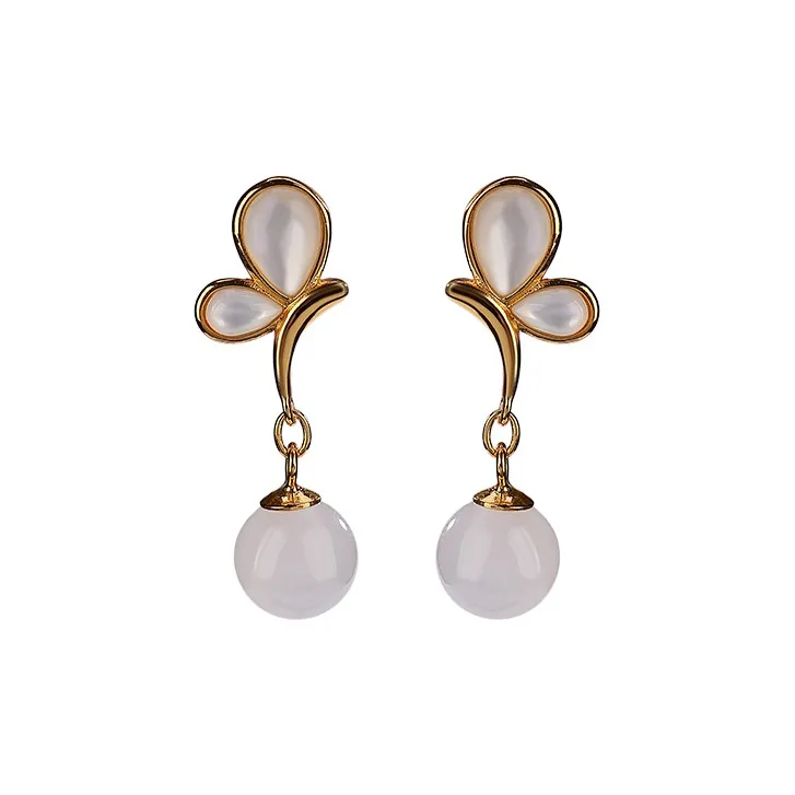Royal Heaven's Choice Hetian Jade Earrings White Jade Unisex-0