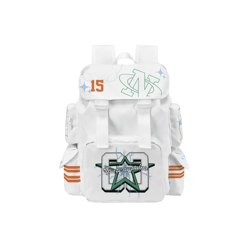 COEXISTENCE Polyester Commute Travel Versatile Backpacks Large Size Unisex White-36