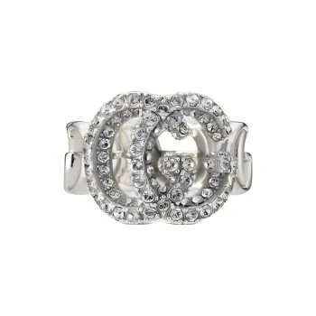 GUCCI Metal, Crystal Rings Women's Silver