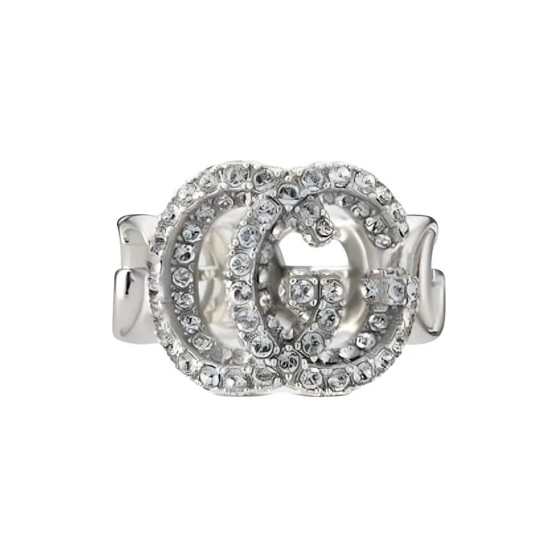 GUCCI Metal, Crystal Rings Women's Silver-0