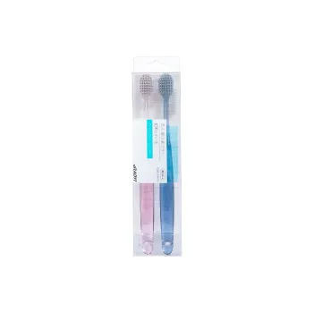 CHENYISHENG Silver Ion Antibacterial Couple 2 Piece Set Crystal Handle Adults Wide Head Soft Bristle Toothbrush