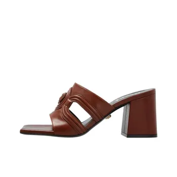 FANSIZHE Rubber Sole Slide Slippers Women's Brown