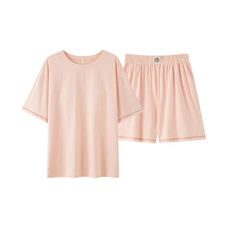 White Ran Pajama Set Women's Tangerine Pink-0