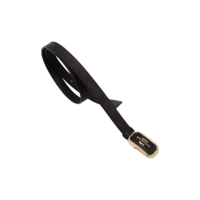 COACH Calfskin Leather Belts Women's Brown Width  2.5CM-3