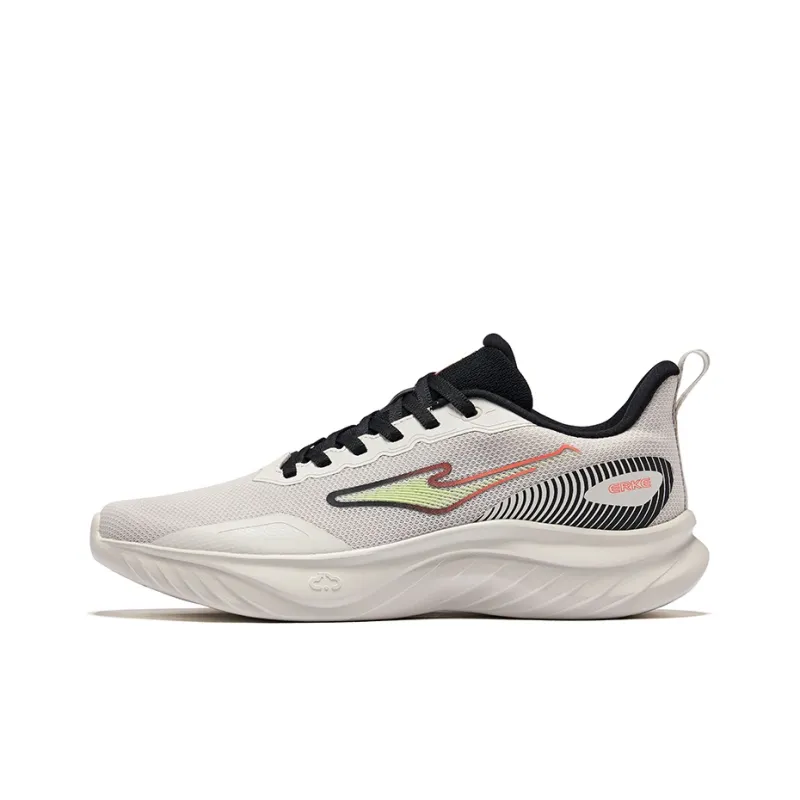 Erke Cushioning Rebound Slip-Resistant Low-Top Casual Running Shoes Men's Pale Wilderness Gray True Black-0