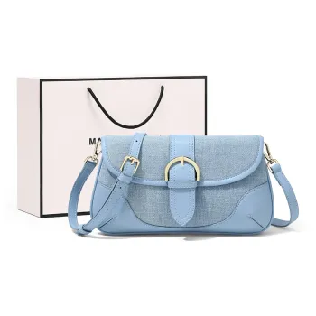 MAKEUP KITTEN Denim Shoulder Bag Crossbody Bag Regular Women's Blue
