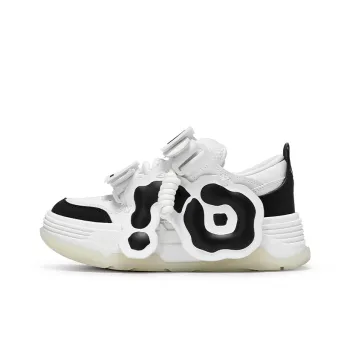 CN Skate Black White Anti Slip And Wear Resistant Lightweight Height Increasing Low Top Skateboard Shoes Unisex