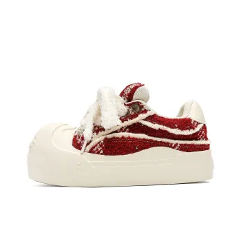BXWP Anti Slip Wear Resistant Low Top Casual Shoes Unisex Red