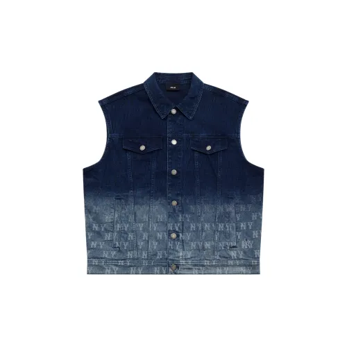 MLB MONOGRAM Collection New York Yankees SS25 Denim Vest Unisex Dark Navy Blue