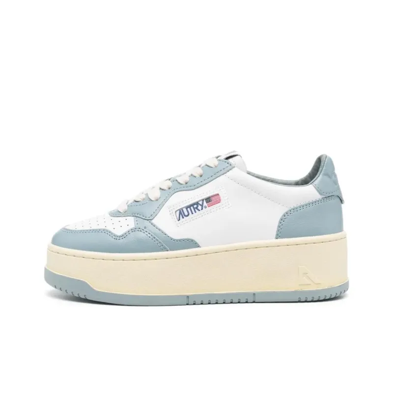 AUTRY Wear-Resistant Height Increasing Low-Top Casual Shoes Women's White Blue-0