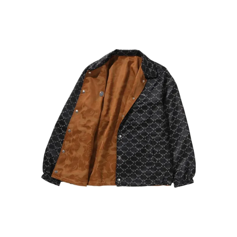 Bape Solid Camo Jacquard Nylon Reversible Coach Jacket-3