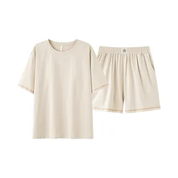 White Ran Pajama Set Women's Apricot