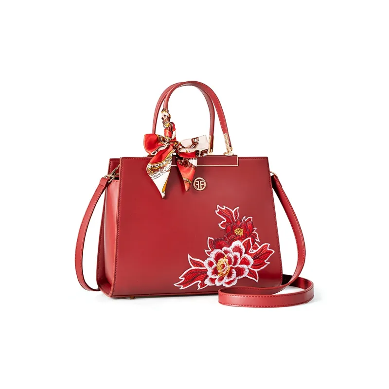 Vigno Synthetic Leather Tote Shoulder Bag Crossbody Bag Handbag Regular Women's Red-7
