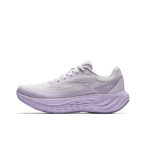 Anta Cushioned Slip Resistant Low Top Sprint Running Shoes Women's Purple Pink