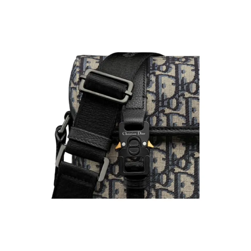 DIOR Cotton Messenger Bag Crossbody Bag Shoulder Bag Women's Beige & Black-5