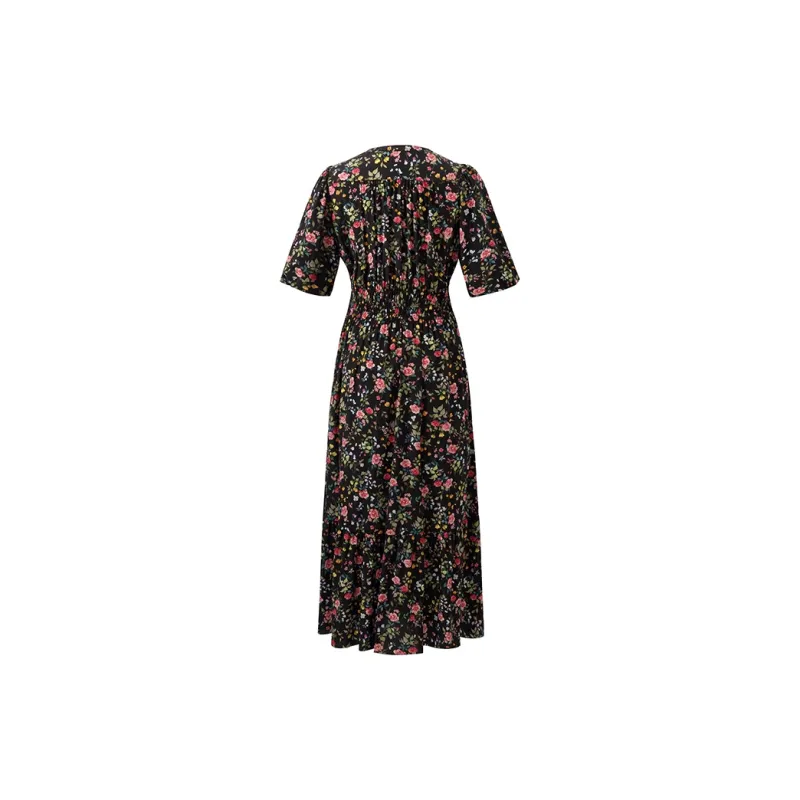 GOELIA SS24 Short Sleeved Dress Women's Rose Garden Print-1