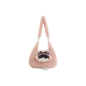 Holding Bamboo Polyester Shoulder Bag Women's Pink