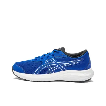 Asics CONTEND 9 Anti Slip Wear Resistant Low Top Kids' Running Shoes Blue White Teenagers