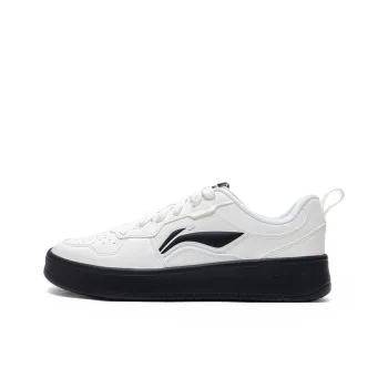 LiNing Lightweight Breathable Slip Resistant Low Top Skateboard Shoes Women's Ivory Black