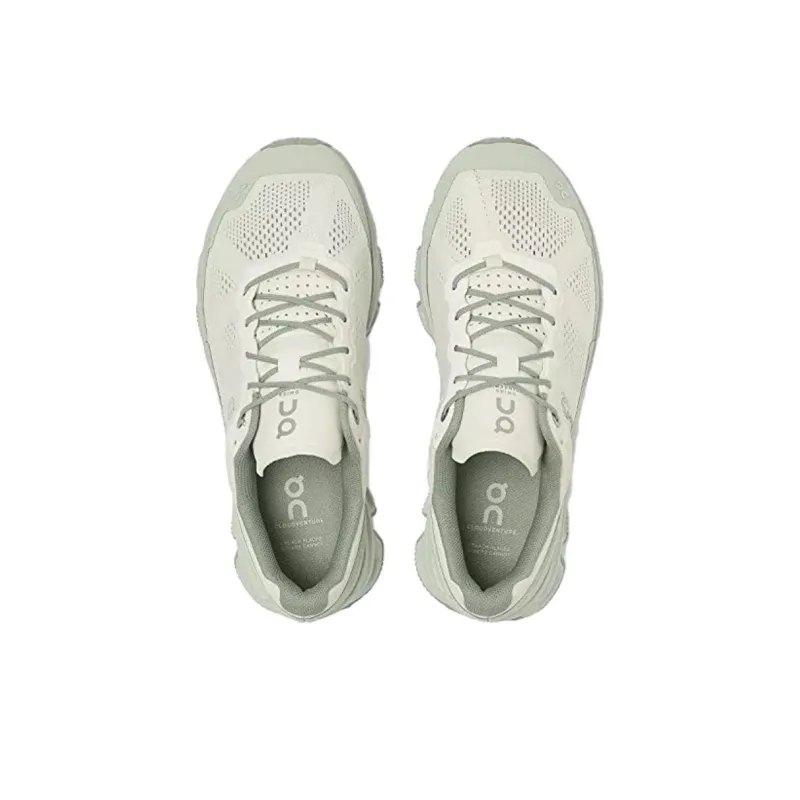 On Cloudventure Collection Anti Slip Wear Resistant Low Top Running Shoes Women's White Gray-3