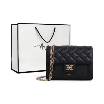MILLIE'S Cow Leather Underarm Shoulder Bag, Crossbody Bag, Small Square Bag Regular Women's Extreme Night Black