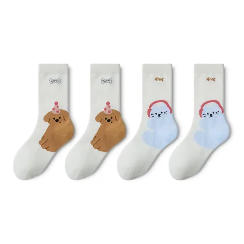 Moremoli Mid Calf Socks Women's 4 Pack