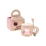 Pink Cup-Style B Birthday Lotso[Lid Spoon+Handheld Box]