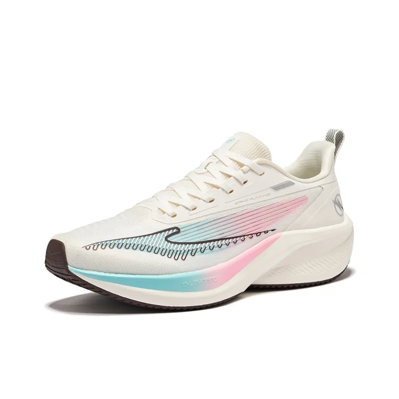 Erke Cushioning Wear-Resistant Low-Top Running Shoes Men's Microcrystalline White Peach Blossom Pink-3