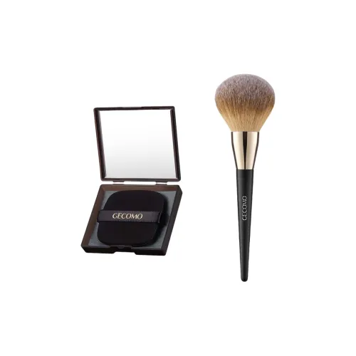 GECOMO Light Bulb Shaped Loose Power Brush+Oil Absorbing Paper Combination, Built in Mirror Powder Puff, Makeup Tool