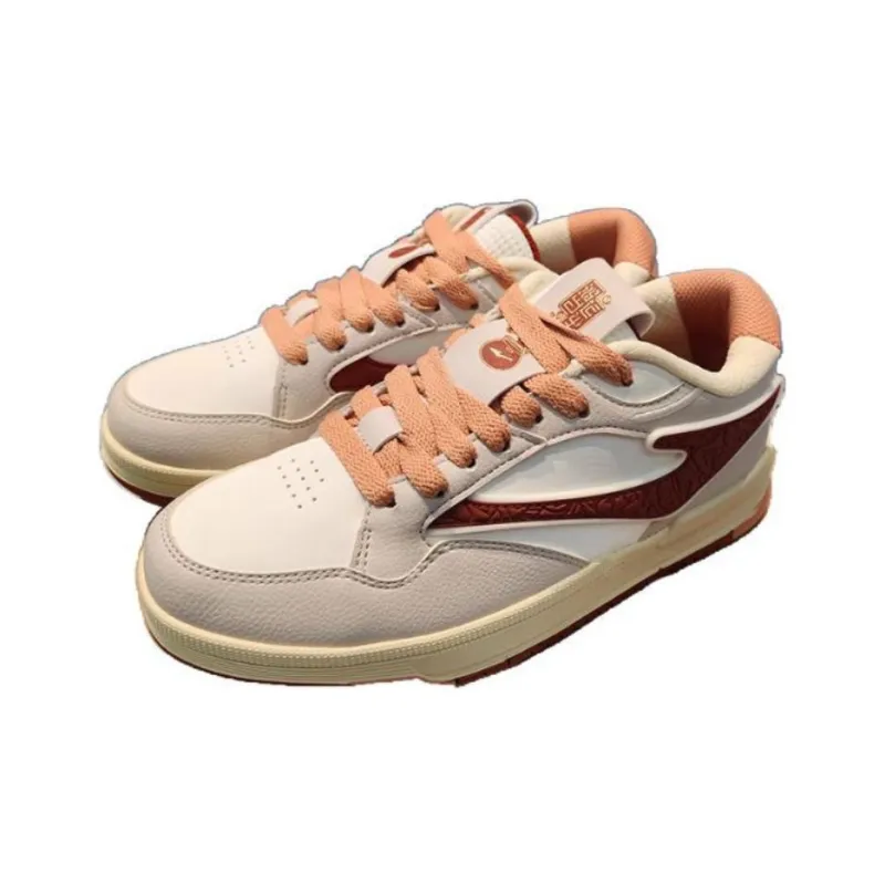 Erke No. 3 Single Slip Resistant Cushioning Coverage Low Top Skateboard Shoes Women's White Gray-1