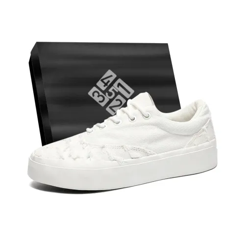 12345 Platform White Sneakers Abrasion Resistant, Lightweight, And Breathable Low Top Canvas Shoes Men's