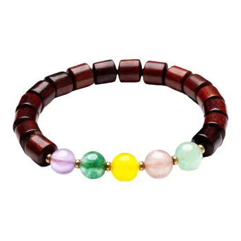 CHIKUANG Bloodwood Longevity Wealth Corning Good Fortune Auspicious End Beaded Bracelet Unisex