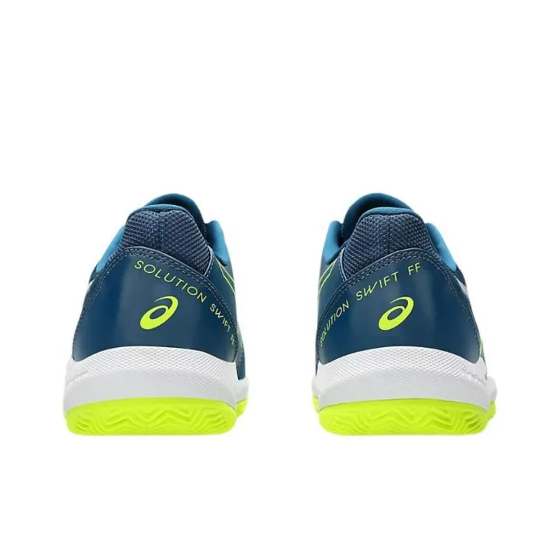 Asics SOLUTION SWIFT FF 2 Abrasion Resistant Low Top Tennis Shoes Men's Gray Blue Yellow-4