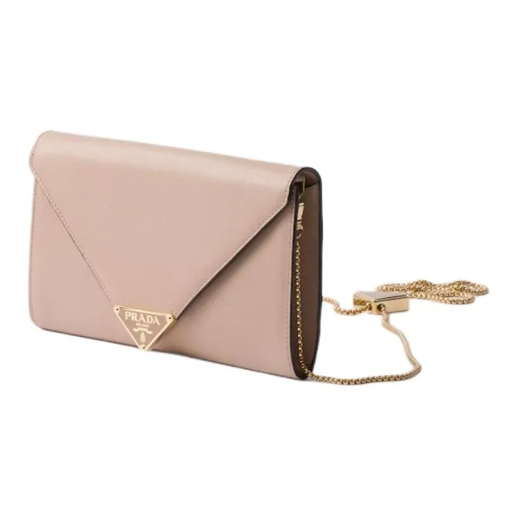 PRADA Saffiano Leather Shoulder Bag Mini Women's Soft Pink-1
