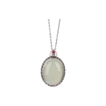 Royal Heaven's Choice Hetian Jade Pendants Pale Greenish White Jade Unisex