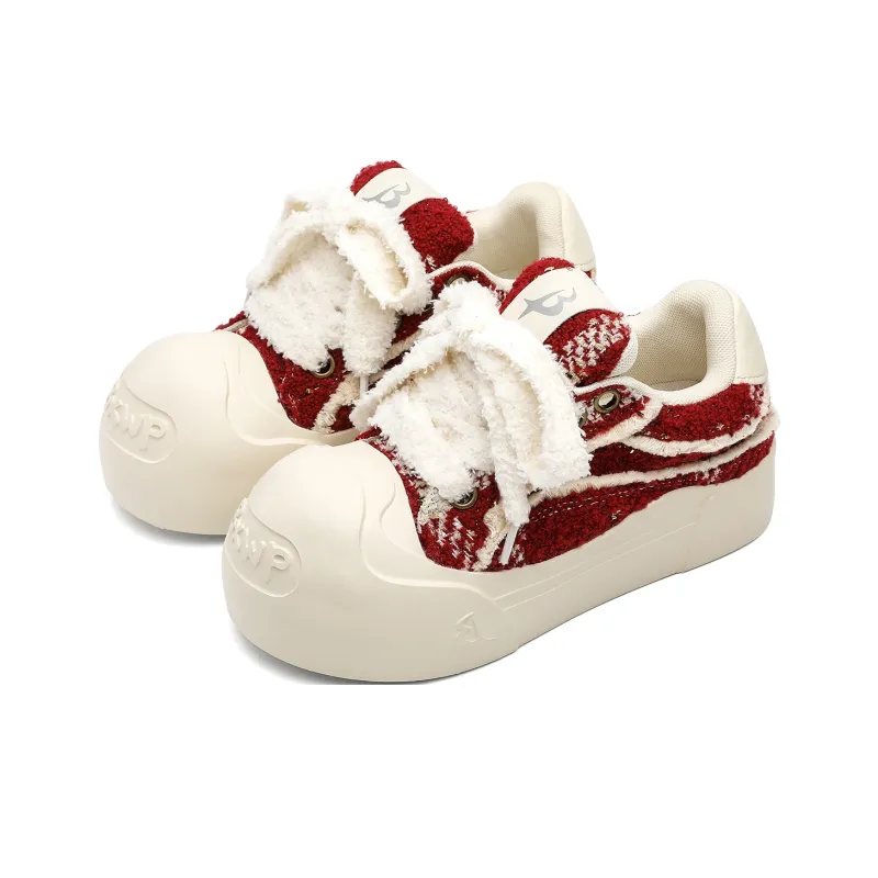 BXWP Low Top Casual Shoes Unisex Red-1