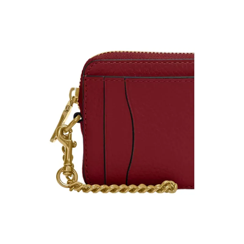 COACH Card Case Eggstone Grain Leather Coin Purses Card Holders Regular Women's Gold Multicolor Peach-4