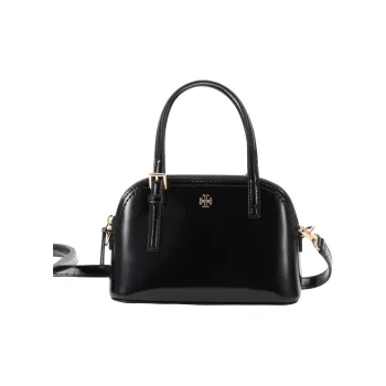TORY BURCH Emerson Patent Leather Dome Bag Shoulder Bag Crossbody Bag Handbag Women's Black