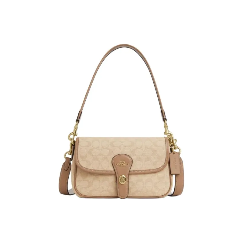COACH Hadley Fabric Portable Crossbody Bag Shoulder Bag Women's Dark Natural-0