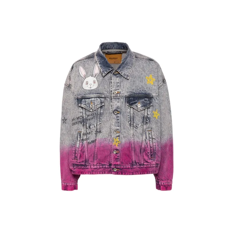 Doublet Anime Hand printing Denim Jacket-0