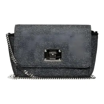 Jimmy Choo Leather Shoulder Bag Crossbody Bag Women's Silver