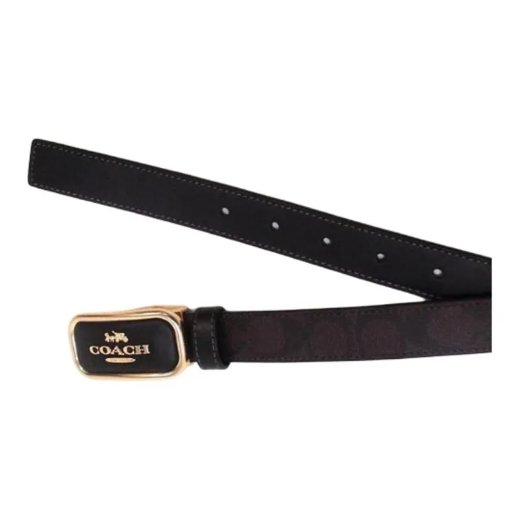 COACH Calfskin Leather Belts Women's Brown Width  2.5CM-2