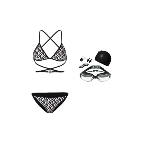 Yalu Preferred Swimming Sets Polyester Women's Black White