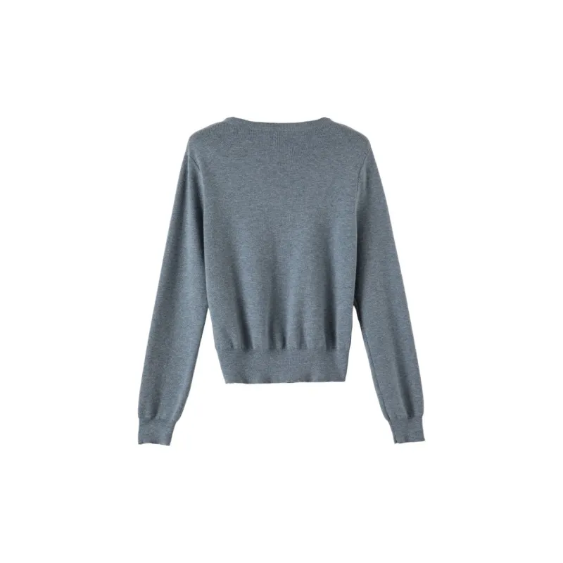 Late White Knitwear Women's Gray Blue-2