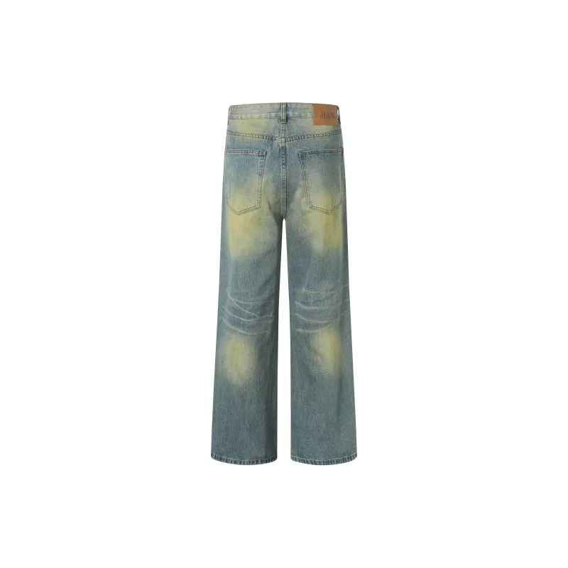 GBXM Jeans Unisex Washed Yellow Mud-1
