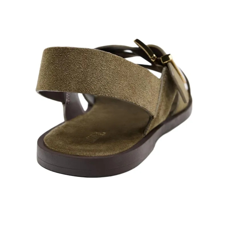 ZARA One Strap Sandals Women's Green-4